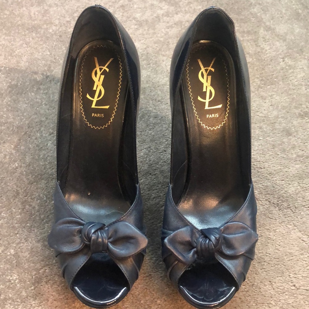 YSL peep toe heels